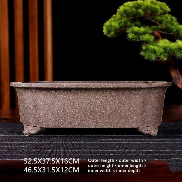 Purple Clay Flower Pot Rectangular With Cloud Design 3