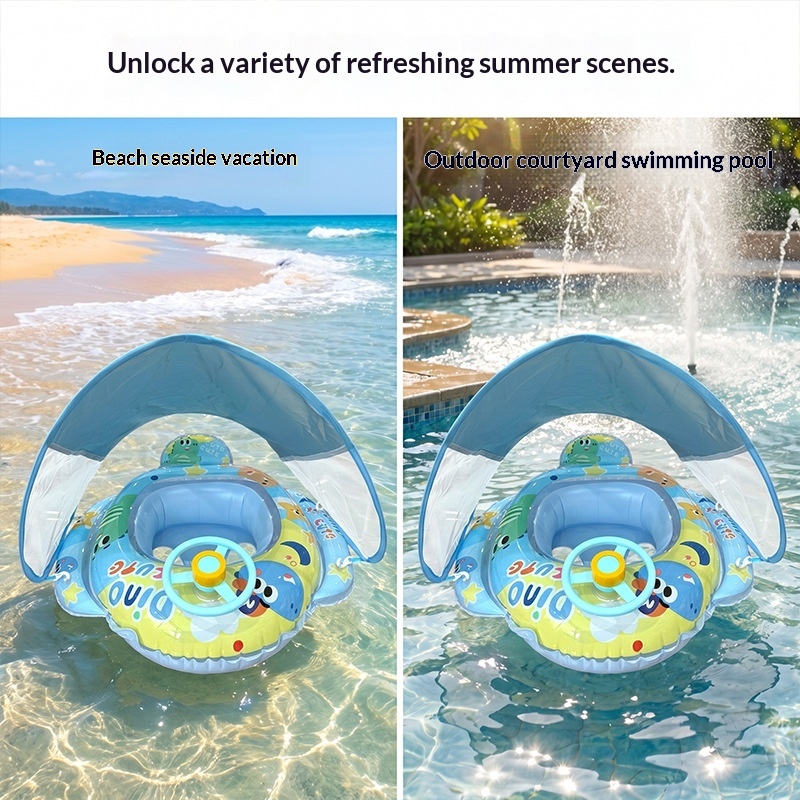 Inflatable Detachable Sunshade Swimming Ring 4