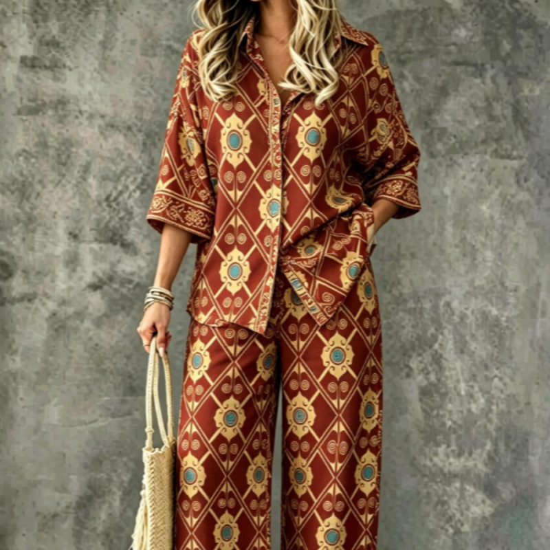 Spring Summer Womens Shirt Set With Digital Print product image