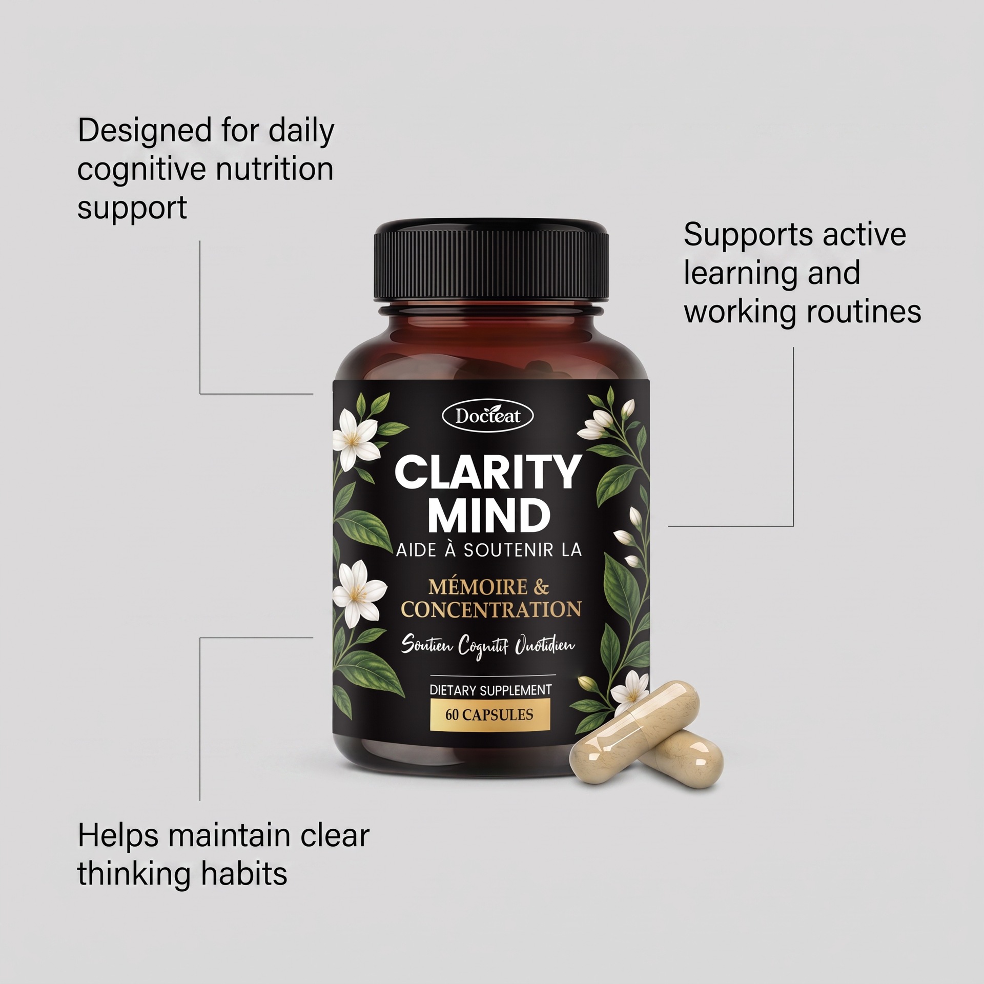 Gélules Concentration — Bacopa, Ginkgo et Huperzine A 7
