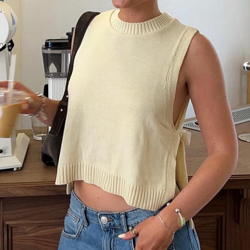 Lace-up Knitted Camisole For Women Spring Summer product image