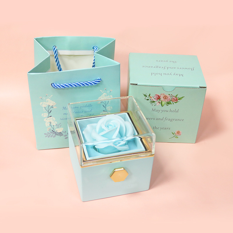 Valentine Rose Flower Paint Rotation Gift Box