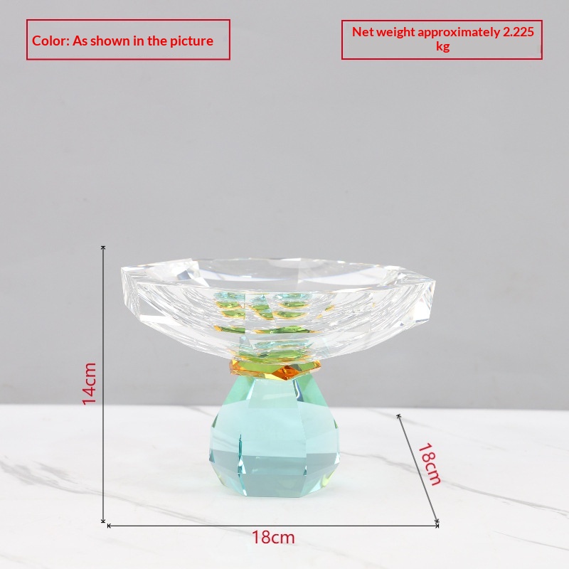 Modern Light-Luxury Multi-Colored Faceted Crystal Fruit Bowl Centerpiece, picture 2 of 4