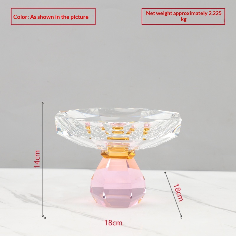 Modern Light-Luxury Multi-Colored Faceted Crystal Fruit Bowl Centerpiece, picture 4 of 4