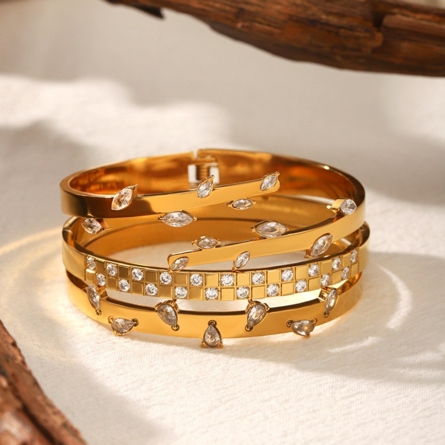 Womens Stainless Steel Zircon Bracelet