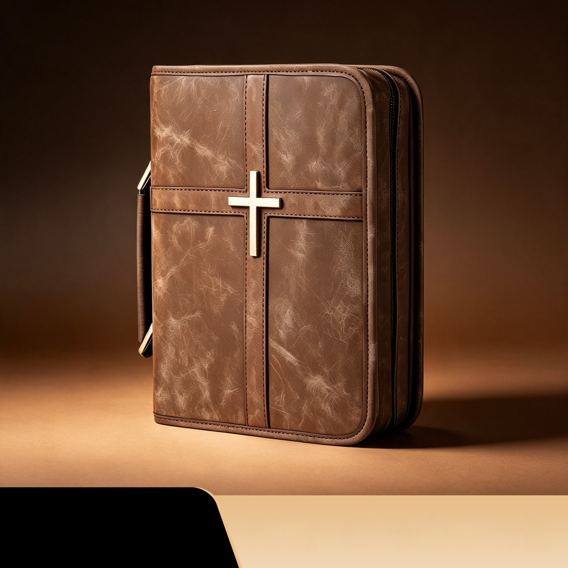 Large-Capacity Multi-Compartment Prayer Book Cover PU Scripture Storage Bag