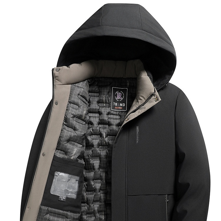 Mens Winter Thickened Hooded Cotton-Padded Coat