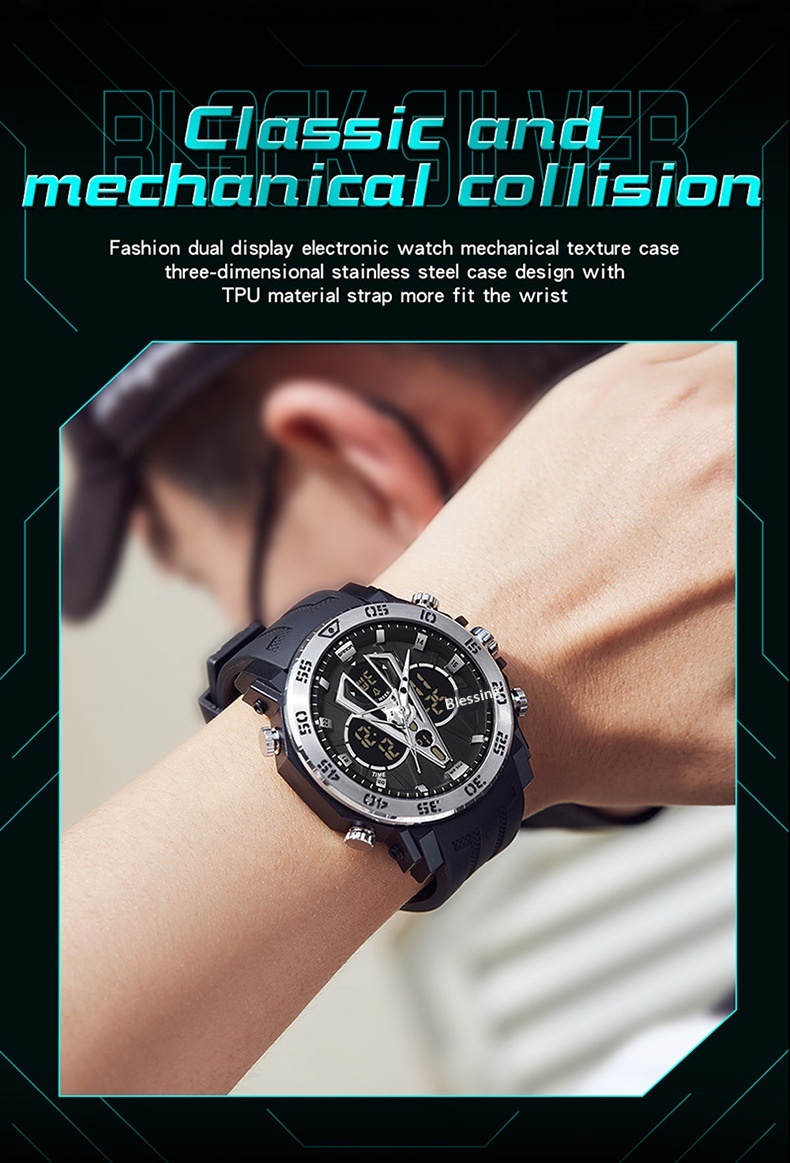 Sanda 6105 Youth Dual-Display Watch For Men