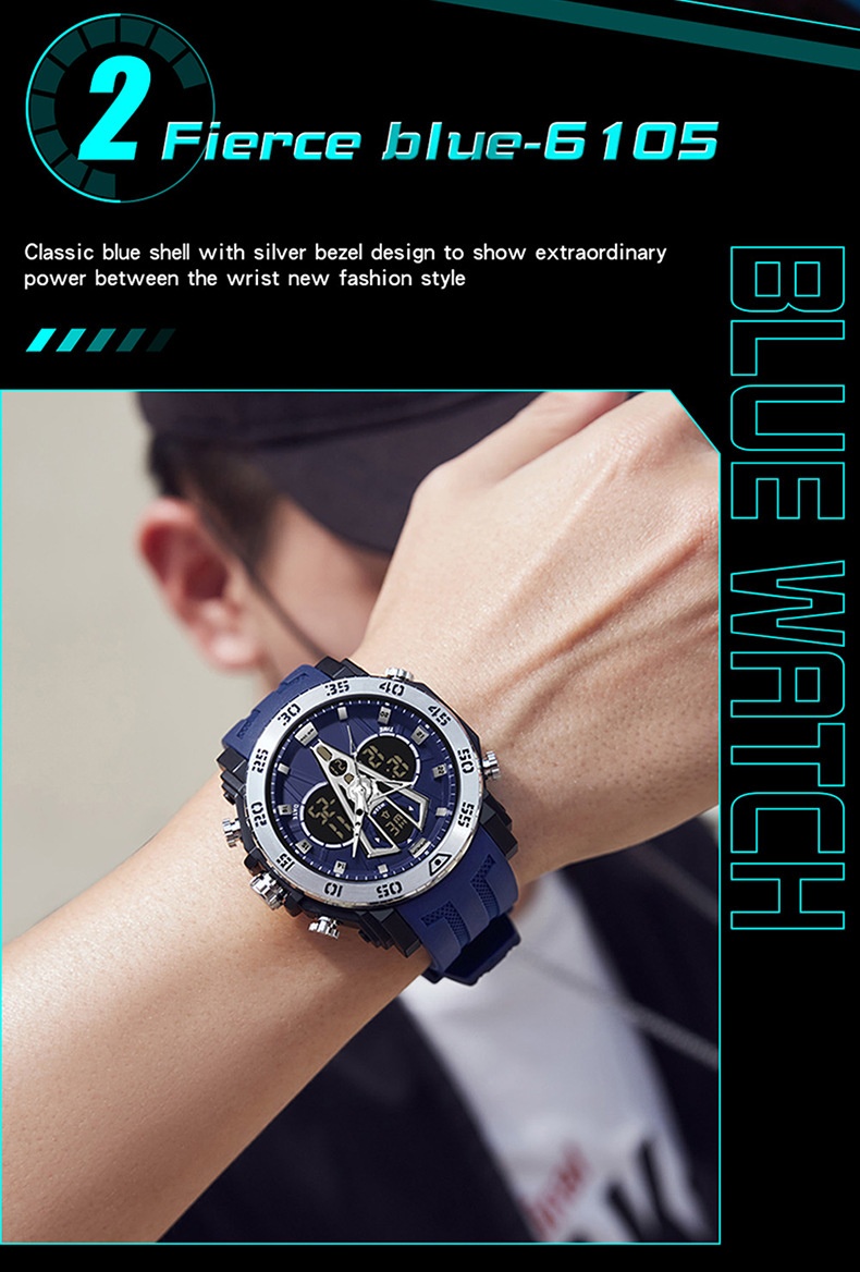 Sanda 6105 Youth Dual-Display Watch For Men