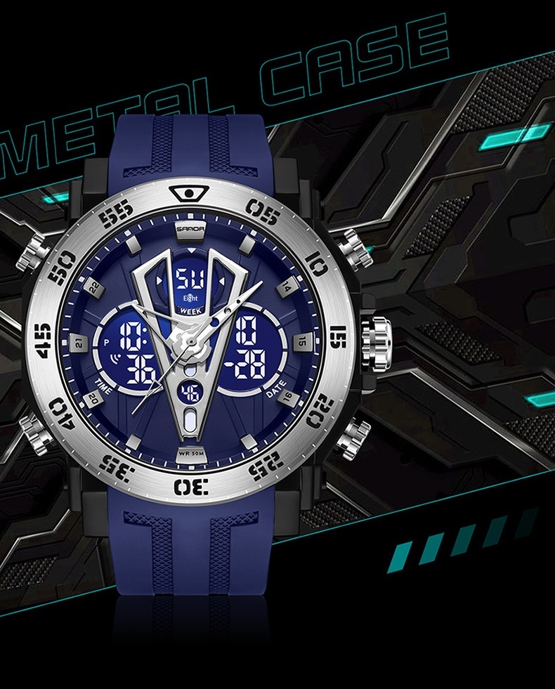 Sanda 6105 Youth Dual-Display Watch For Men