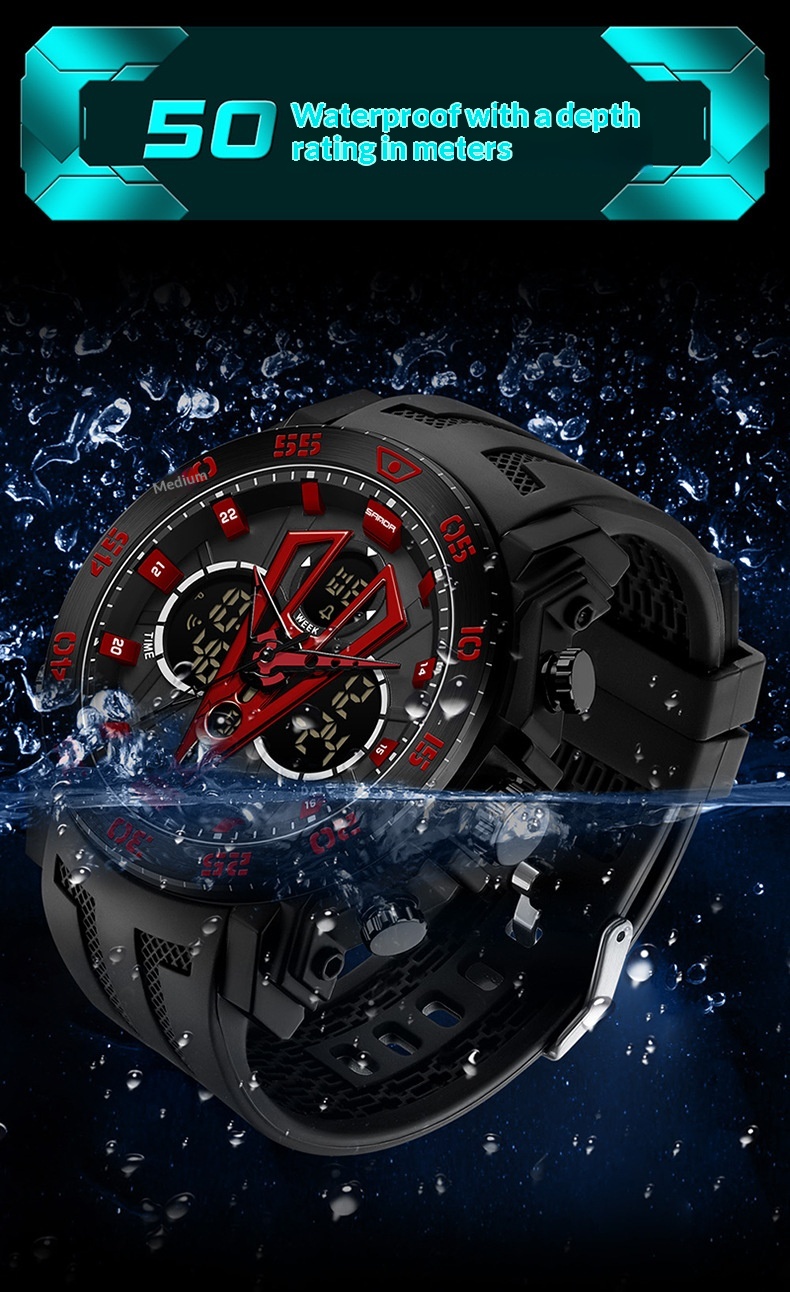 Sanda 6105 Youth Dual-Display Watch For Men
