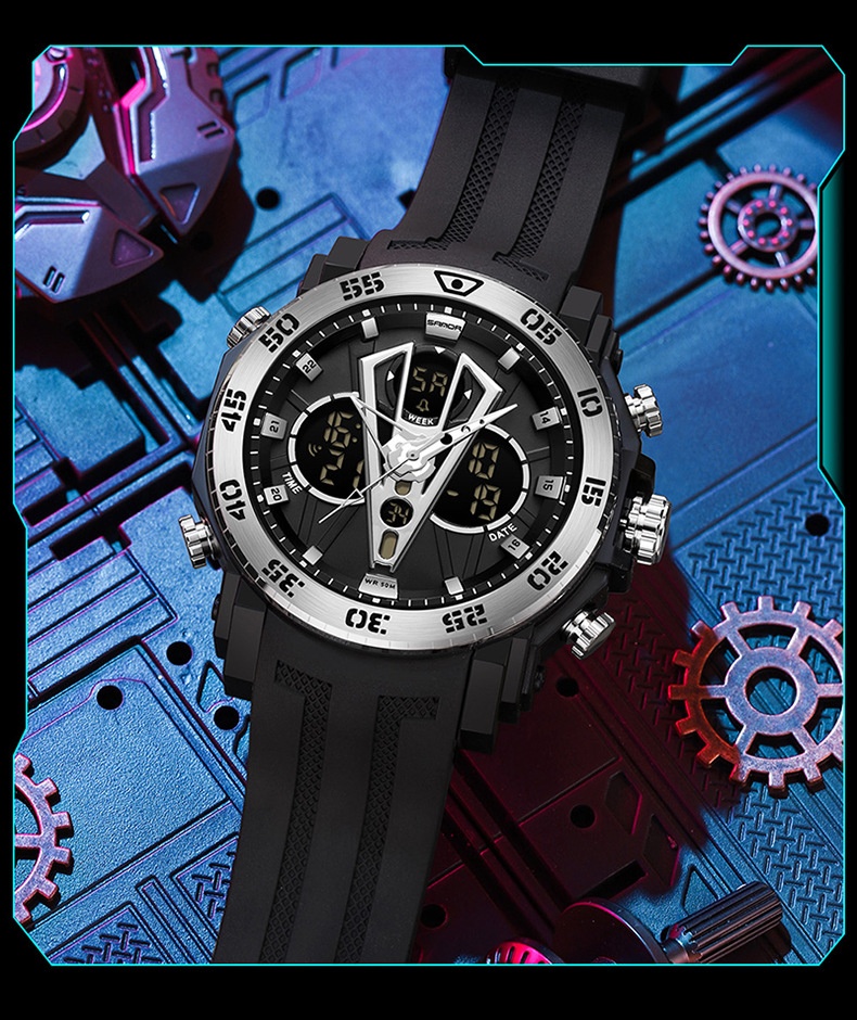 Sanda 6105 Youth Dual-Display Watch For Men
