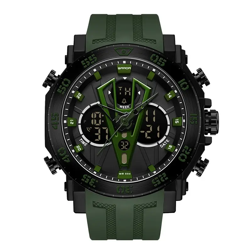 Sanda Youth Dual-Display Watch For Men
