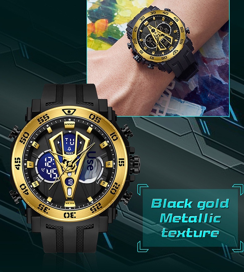 Sanda 6105 Youth Dual-Display Watch For Men