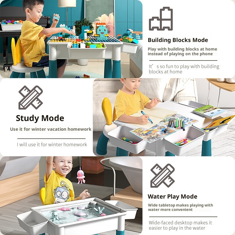 New Childrens Building-block Table With Large Multi-functional Pieces variant 3
