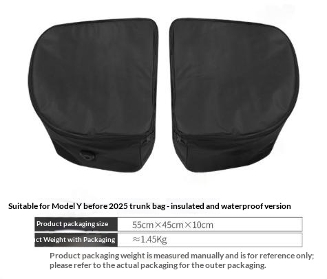 Front Trunk Luggage Storage Bag Camping Fish Keeper Accessory · Tesla3