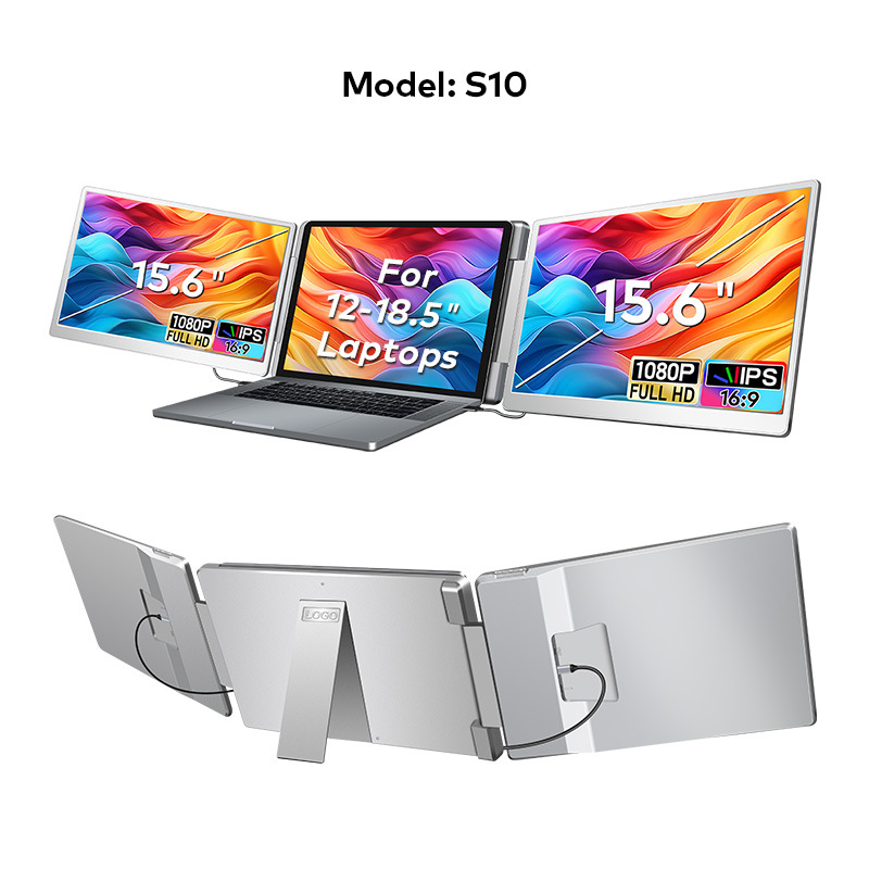 Portable Monitor Dual-cable Backrest Model Dual-screen Display