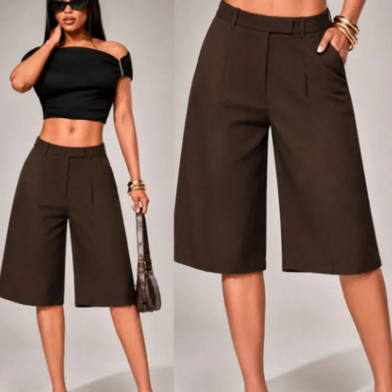 High-waisted Wide-leg Culottes With A Zipper