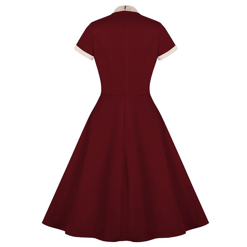 Bow-Neck Pleated Dress, picture 4 of 5
