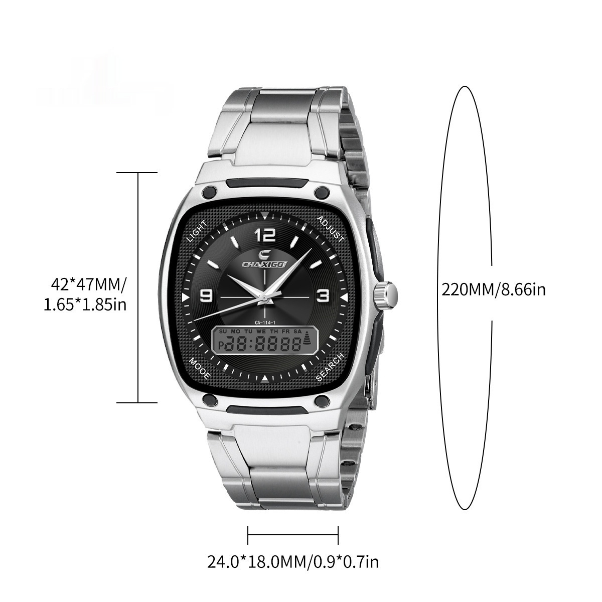 Mens Alloy Quartz Watch With A Steel Bracelet 5