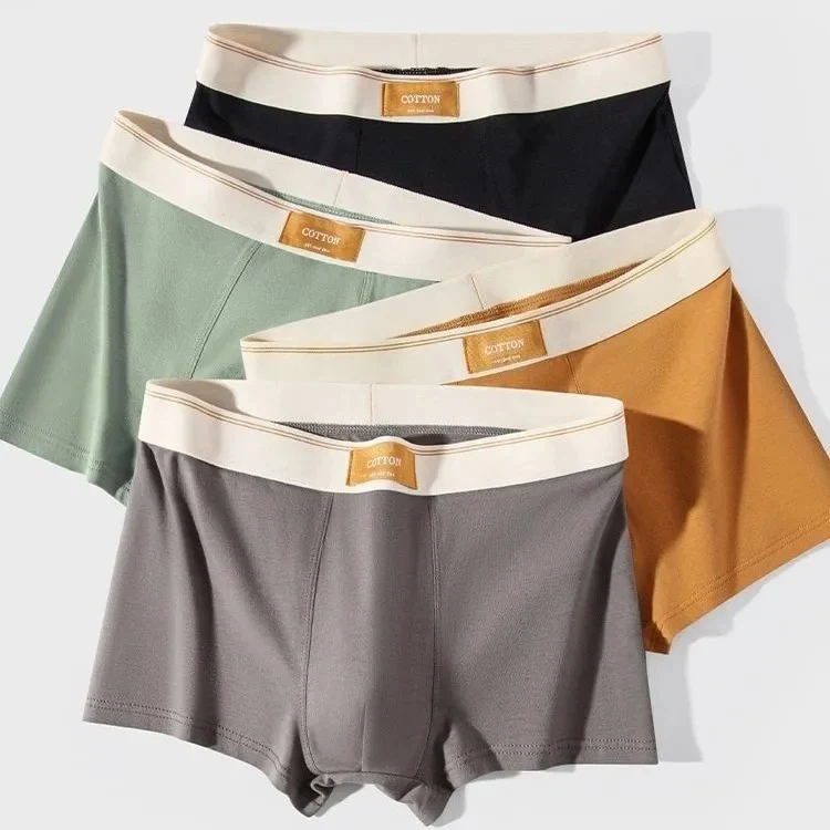 Men's Cotton Antibacterial Boxers Breathable Underwear