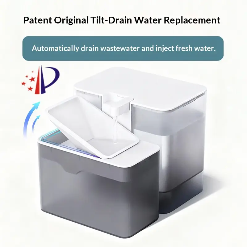 Pet Water Fountain Cat Bowl With Dirt Separation Design Automatic Water Dispenser