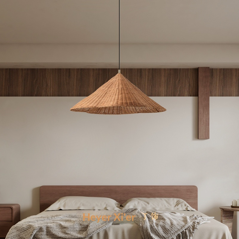 Wabi-sabi Rattan Pendant Lamp Japanese-style Vintage For Guesthouses And Restaurants