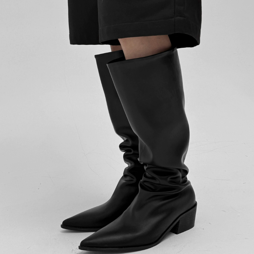 High-heeled Booties With Tapered Shafts New Fallwinter Skinny Boots