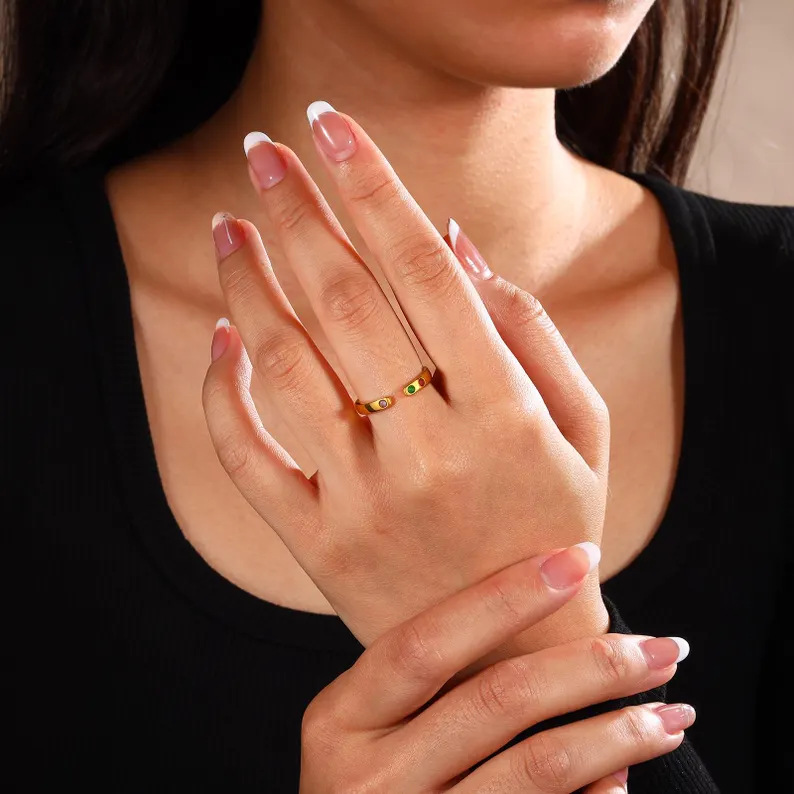 Birthstone Open Ring