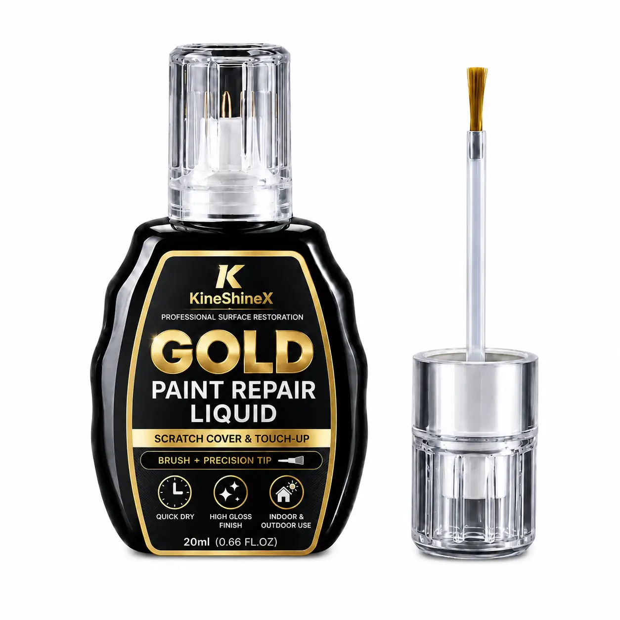 Lacquer Pen With Dual-head Brush For Precise Gold Repair