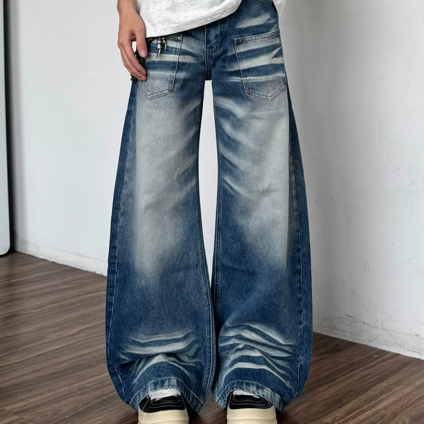 Retro Washed Cat-Whisker Bootcut Jeans