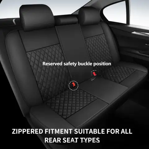 Single-line Diamond-pattern PU Leather Car Seat Cover