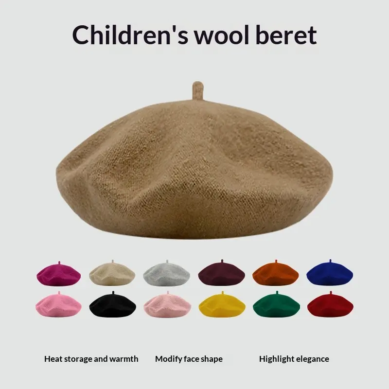Childrens Beret British-Style Vintage Wool