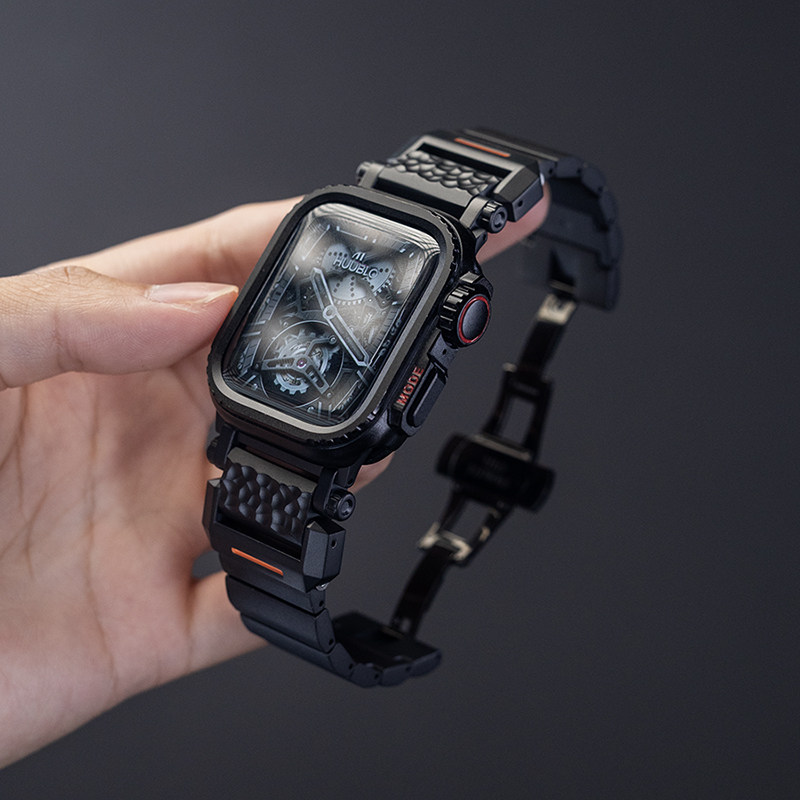 Meteorite Hammered Titanium Metal Watch Strap