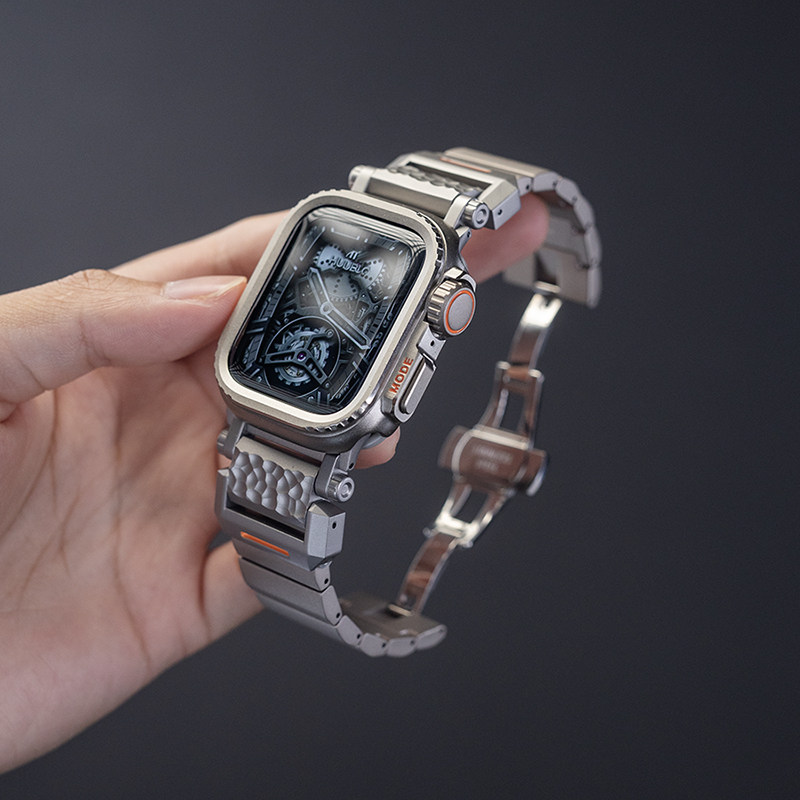 Meteorite Hammered Titanium Metal Watch Strap
