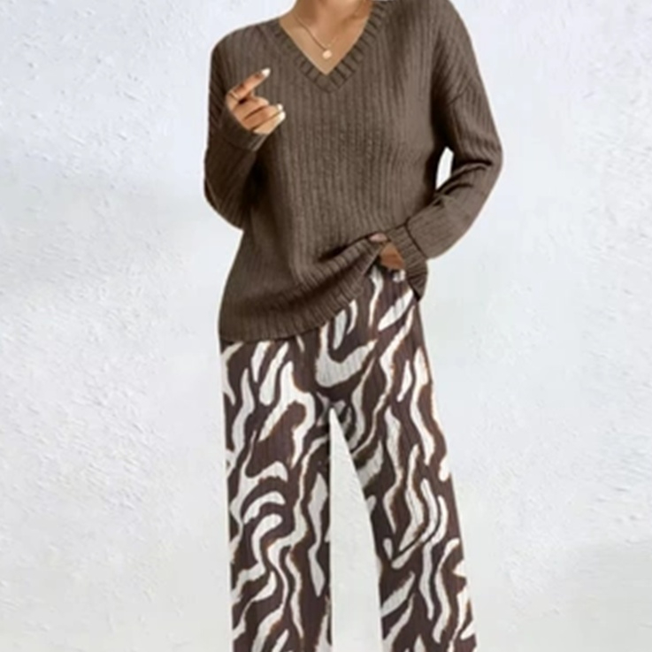 Autumn New Five Star Printing Long Sleeve Leisure Home Set