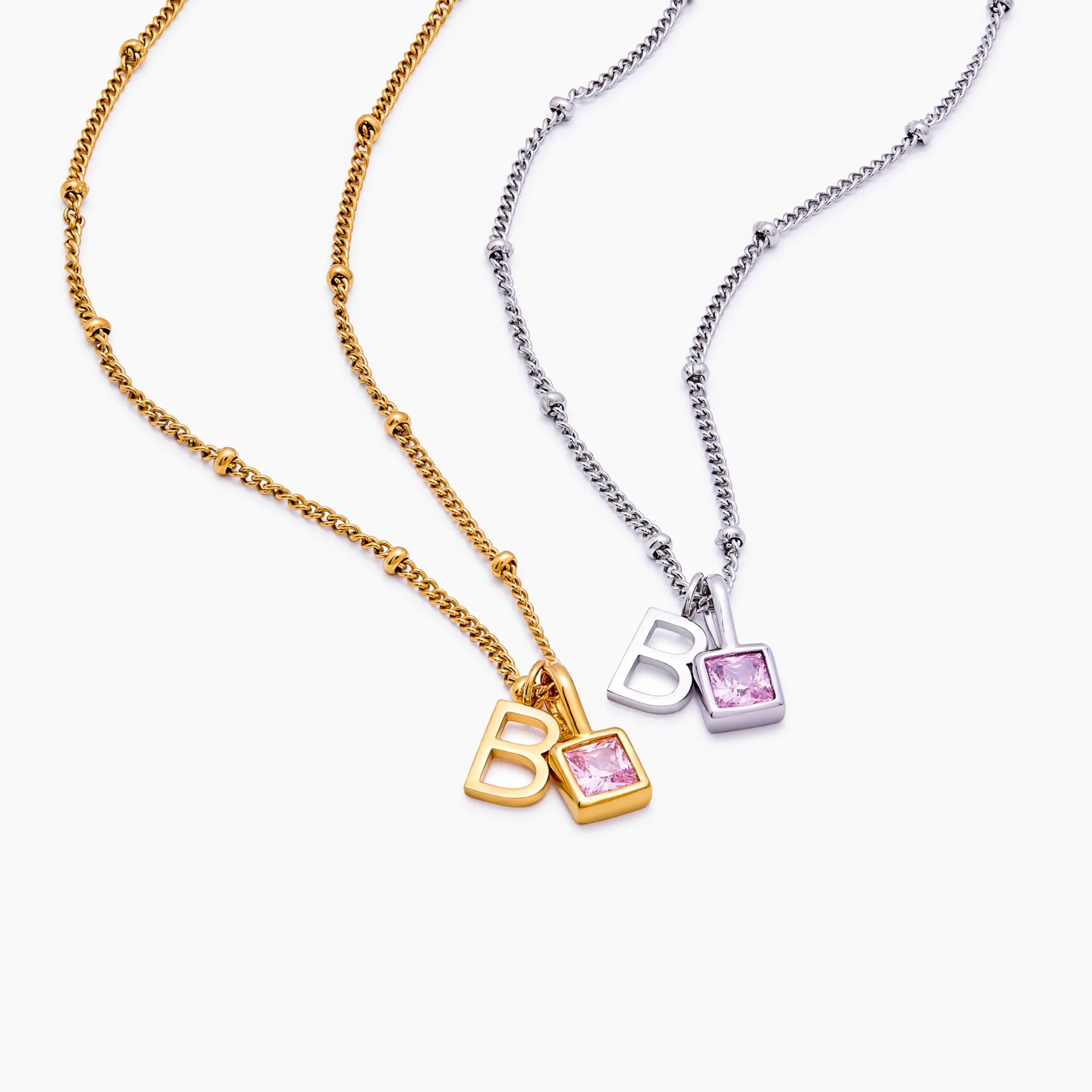 Stainless Steel Bead Chain Customizable Necklace