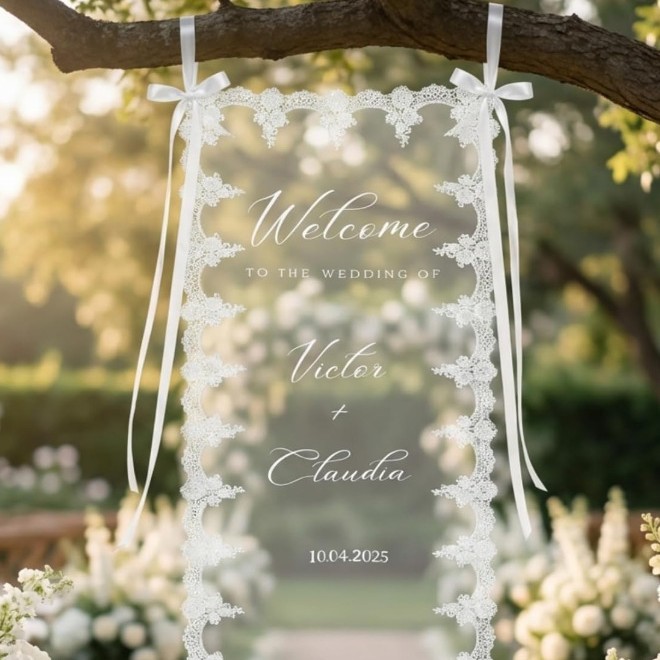 Personalized Fabric Wedding Welcome Banner