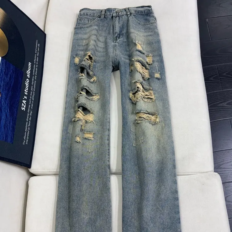 American-style High-street Mens Straight-leg Jeans