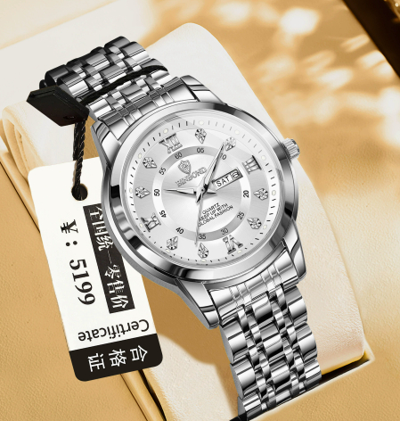 Binbang Business Light-Luxury Quartz Watch For Men White Women's Style
