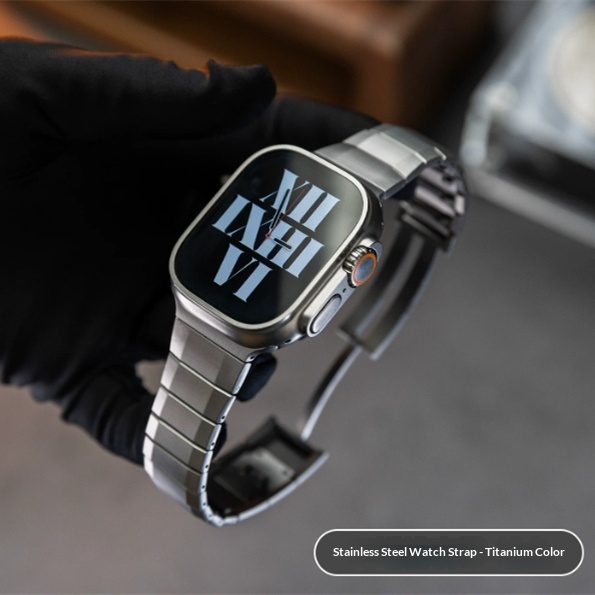 Quick-release Metal Watch Strap Suitable For Watches With A Titanium-colored Case