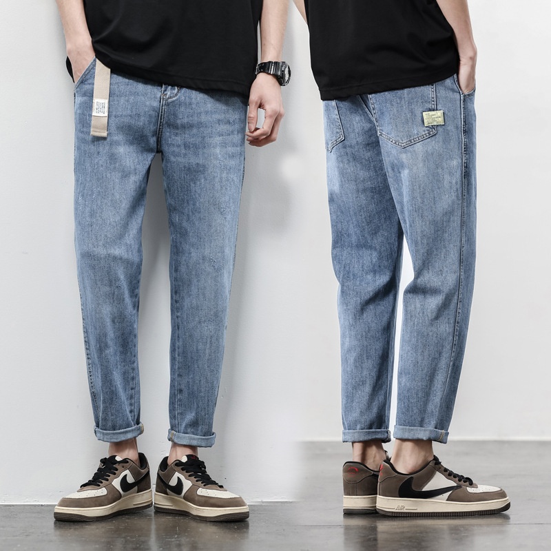 Thin Denim Jeans Mens Loose Straight-leg Fit