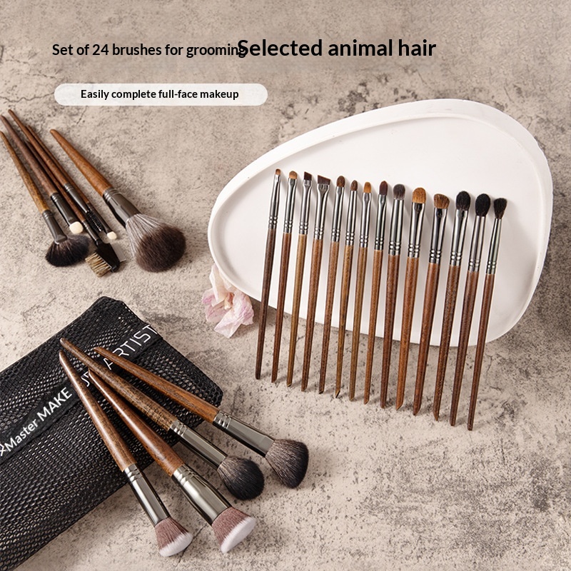 24-piece Animal-hair Makeup Brush Set
