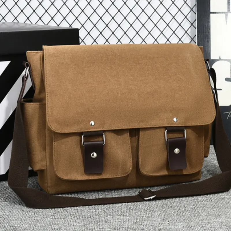 Canvas Utility-style Messenger Bag