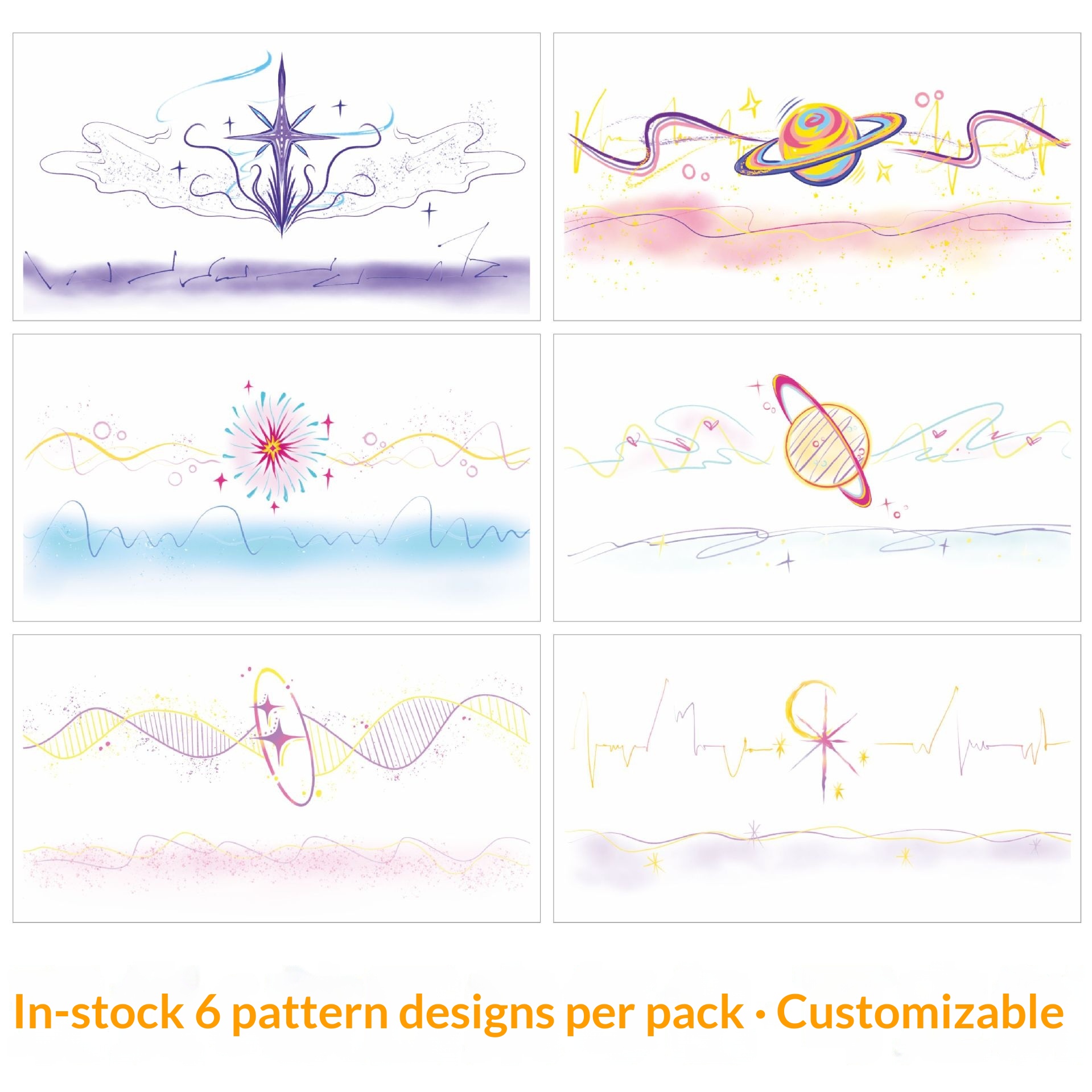 6 Styles Of Colorful Wrist Tattoo Stickers For Womenlong-lasting Fresh And Chic