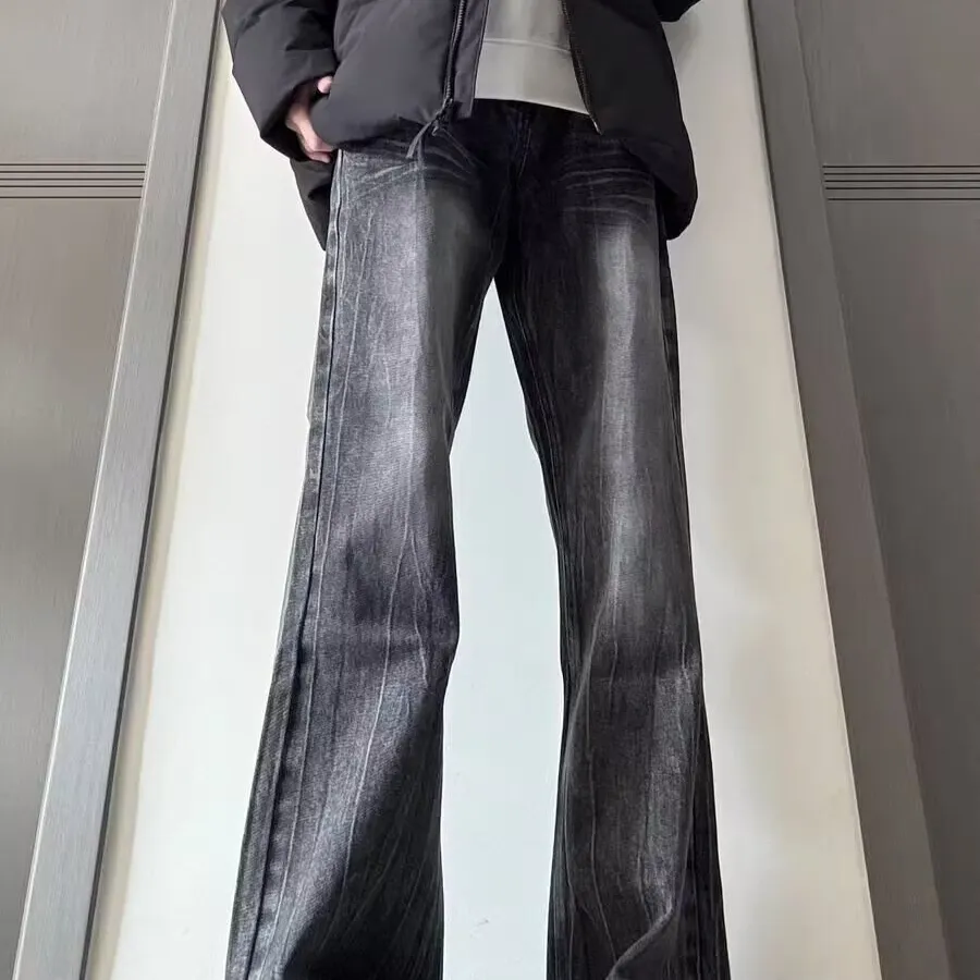 Mens Casual Straight-leg Cropped Trousers