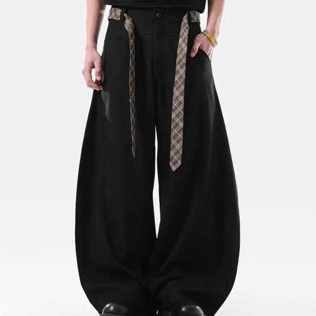 American-style Vintage Relaxed-fit Wide-leg Trousers