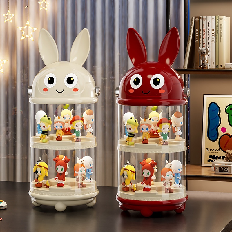 Transparent Dust-Proof Display Rack With Lid Double-Layer Storage Box
