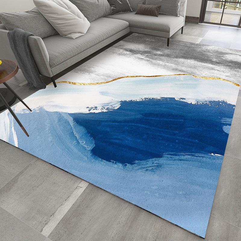 Light-luxury Blue Living Room Coffee Table Rug Modern Bedside Floor Mat