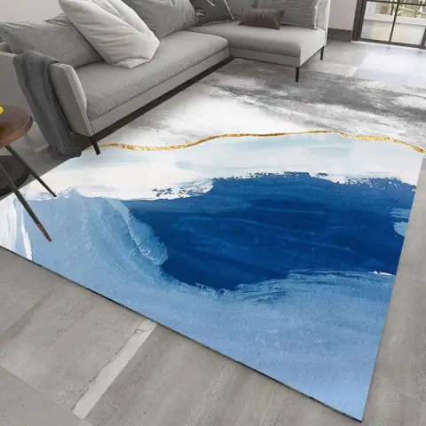 Light-luxury Blue Living Room Coffee Table Rug Modern Bedside